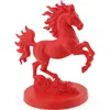 Statueta feng shui Calul de Foc pe doua picioare pentru victorie si succes rapid, 15cm, rosu