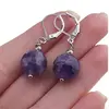 Cercei cu agatatoare Ametist sfere fatetate, 12mm, imagine 3