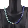 Colier Amazonit si Lapis Lazuli rondele 7mm, Lapis Lazuli sfere 4mm si Hematit auriu, imagine 2