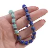 Colier Amazonit si Lapis Lazuli rondele 7mm, Lapis Lazuli sfere 4mm si Hematit auriu, imagine 3