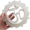 Decoratiune rotunda, model floare de lotus cu simbolul OM, alb - 14cm, imagine 3