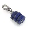 Pandantiv Lapis Lazuli discuri fatetate cu Argint 925, 7mm