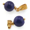 Pandantiv Lapis lazuli sfera 8mm cu metal auriu, imagine 2
