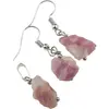 Set cercei si pandantiv Turmalina roz bruta, 12-16mm