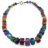 Colier Agate multicolore rondele mari, 10-25mm