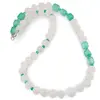 Colier Cuart alb, Onix verde, Cristal de stanca si Selenit