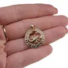 Pandantiv din cupru placat cu aur galben 18k, model rotund cu zodia Scorpion, imagine 3
