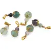 Pandantiv Fluorit sfere si flori aurii, 6-10mm, imagine 2