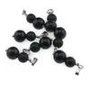 Pandantiv Onix negru mat si Obsidian negru sfere, 8-10mm, imagine 2