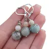 Set cercei si pandantiv Amazonit sfere si flori argintii, 6-10mm, imagine 3