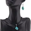 Set cercei si pandantiv Turcoaz neuniform, 12-16mm, imagine 2
