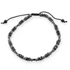 Bratara cu nod reglabil Hematit discuri fatetate 4mm si bumbi de Argint 925