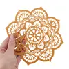 Decoratiune feng shui mandala lotus, galben - 17cm, imagine 3