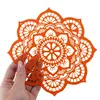 Decoratiune feng shui mandala lotus, portocaliu - 17cm, imagine 3