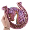 Decoratiune feng shui Potcoava cu Calul de Foc pentru noroc si protectia casei, multicolor - 24cm, imagine 3