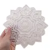 Decoratiune / Suport mandala cu decupaje pentru cristale, alb - 18cm, imagine 3