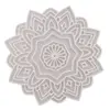 Decoratiune / Suport mandala cu decupaje pentru cristale, alb - 18cm