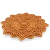 Decoratiune / Suport mandala cu decupaje pentru cristale, galben - 18cm, imagine 2