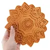Decoratiune / Suport mandala cu decupaje pentru cristale, galben - 18cm, imagine 3