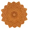 Decoratiune / Suport mandala cu decupaje pentru cristale, galben - 18cm