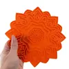 Decoratiune / Suport mandala cu decupaje pentru cristale, portocaliu - 18cm, imagine 3