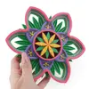 Mandala decorativa layered pentru perete Floare stilizata, 18cm, imagine 2