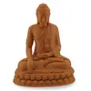 Statueta feng shui Buddha in meditatie cu mudra Atingerii Pamantului, galbena - 10cm