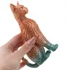 Statueta Pisica gravata multicolora - 14,5cm, imagine 3
