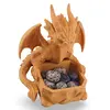 Suport pentru cristale Dragon protector, galben - 14cm, imagine 2