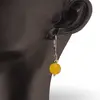 Cercei cu agatatoare Agat galben mat sfera 8mm, imagine 2