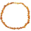 Colier din Chihlimbar chips pentru copii, portocaliu - 32cm