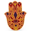 Decoratiune layered palma Hamsa, rosu cu galben - 22cm