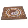 Decoratiune patrata layered cu simbolul Yin Yang, maro cu portocaliu - 21cm, imagine 2