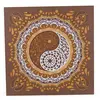 Decoratiune patrata layered cu simbolul Yin Yang, maro cu portocaliu - 21cm
