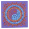 Decoratiune patrata layered cu simbolul Yin Yang, mov cu portocaliu - 21cm