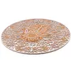Decoratiune rotunda layered mandala cu palma Hamsa , alb cu galben - 24cm, imagine 2