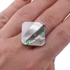 Inel reglabil romb cu sidef si scoica abalone - 20mm, imagine 3