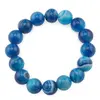 Bratara pe elastic Agat albastru sfere 12mm