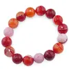 Bratara pe elastic Agat rosu sfere fatetate 12mm