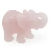 Figurina gravata elefant din Cuart roz - 10cm
