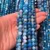 Sirag Agat albastru dantelat sfere mate 8mm, 37cm