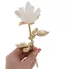 Trandafir Cristal de stanca brut si metal auriu, 21cm, imagine 3