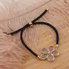 Bratara Ametist floare cu montura aurie, 26mm, imagine 2