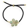 Bratara Crisopraz floare cu montura aurie, 26mm