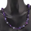 Colier cu noduri Agat mov sfere fatetate, 6mm, imagine 2