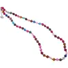 Colier cu noduri Agat multicolor sfere fatetate, 6mm