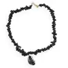 Colier Obsidian pietre chips si pandantiv cristal brut