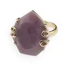 Inel reglabil Ametist fatetat si montura aurie, 23mm