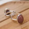 Inel reglabil Rodonit si montura argintie, 18mm, imagine 2