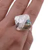 Inel reglabil romb cu sidef si scoica abalone mozaic, imagine 3